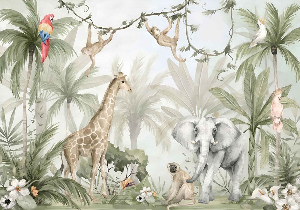 Jungle Safari Kinderkamer Behang