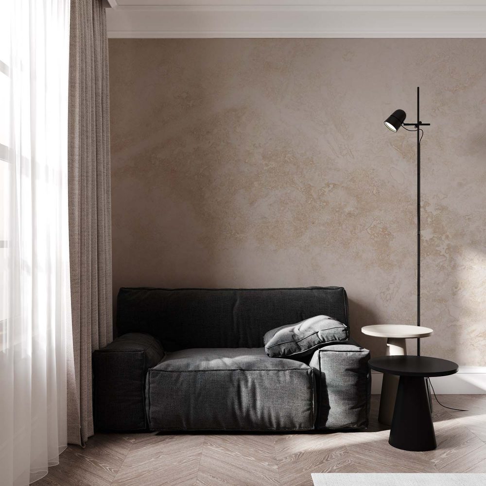 Alternative view of Wit marmer behang.