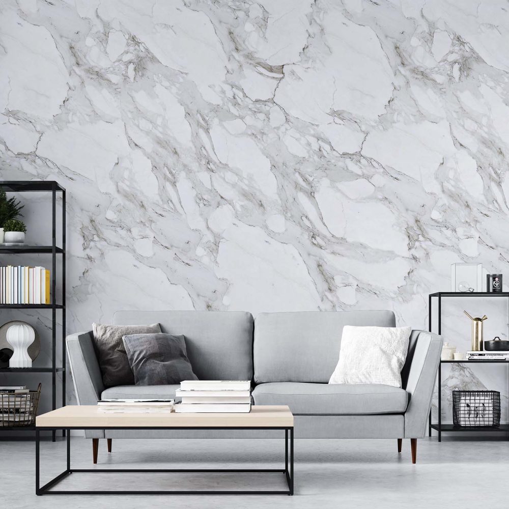 Alternative view of Beige marmer behang