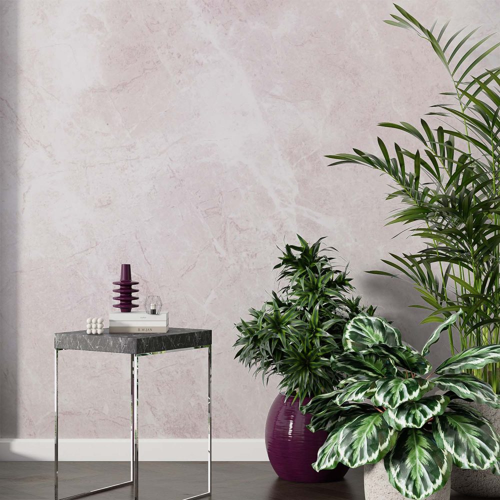 Alternative view of Beige & Wit Marmer Behang.