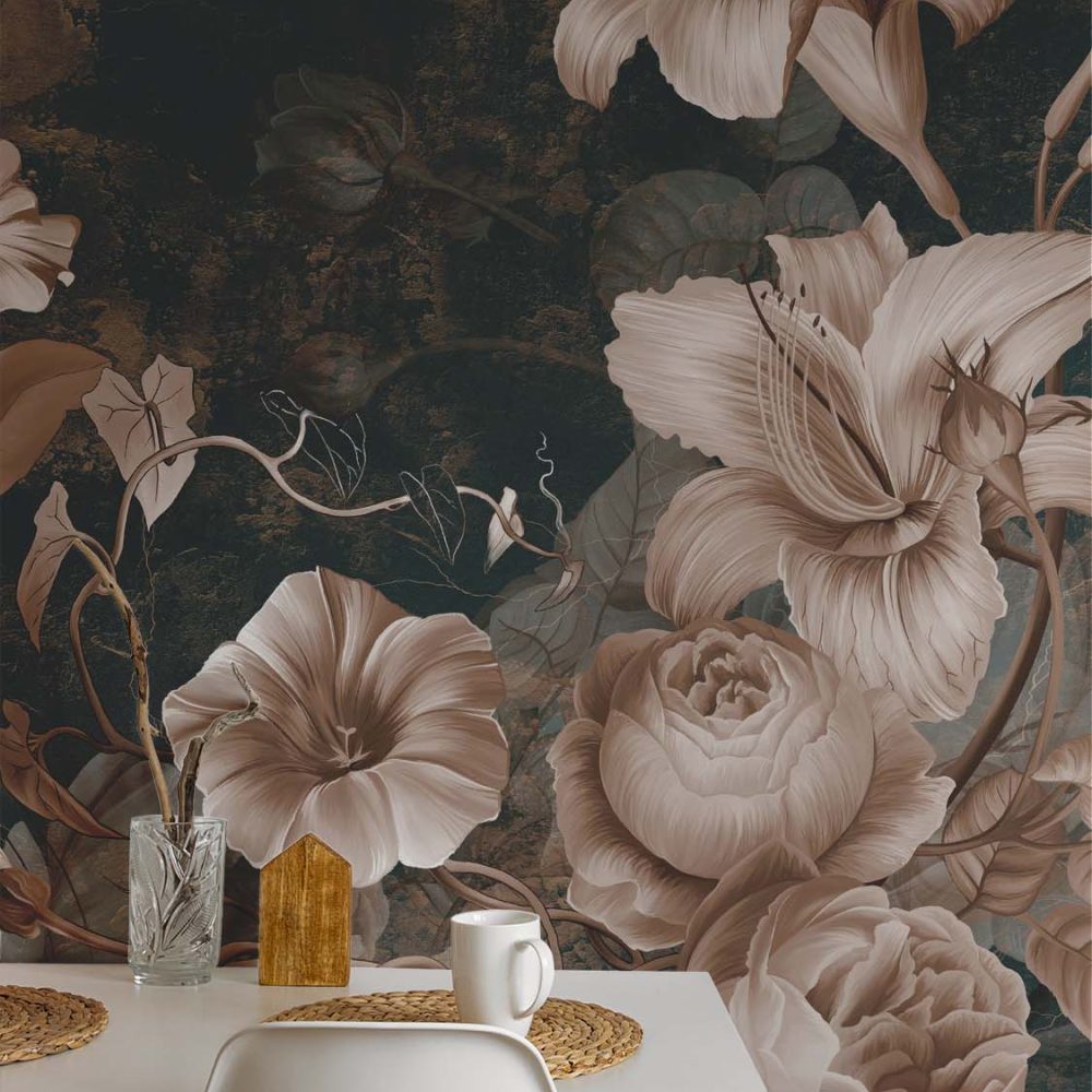 Alternative view of Levendige Bloemen Behang in Kleurrijk