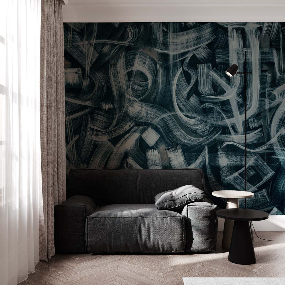 Alternative view of Graffiti Behang Blauw Moderniteit