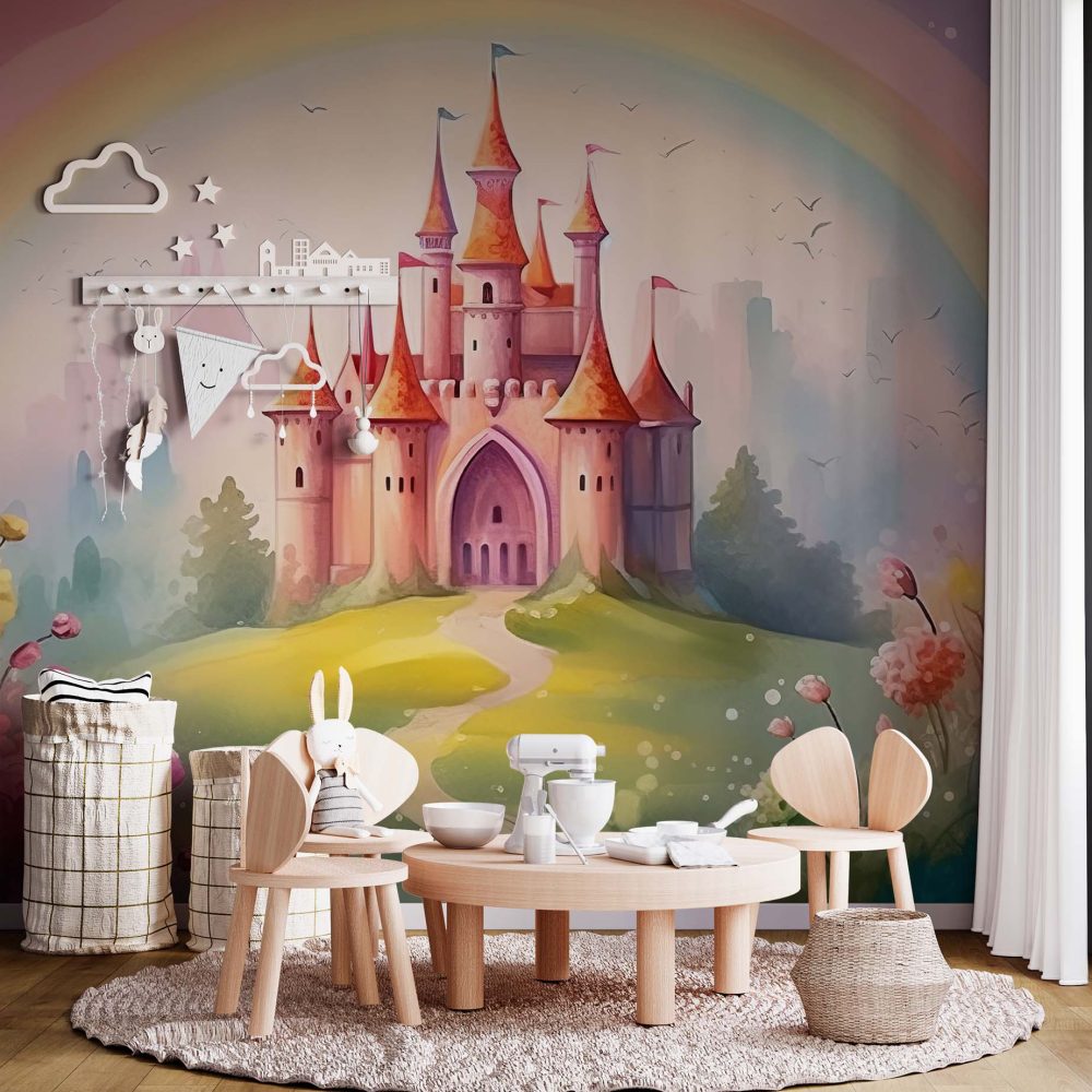 Alternative view of Betoverend Prinsessenkasteel Kinderbehang