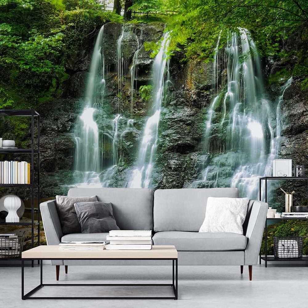 Alternative view of Mysterieus Groen Natuur Behang