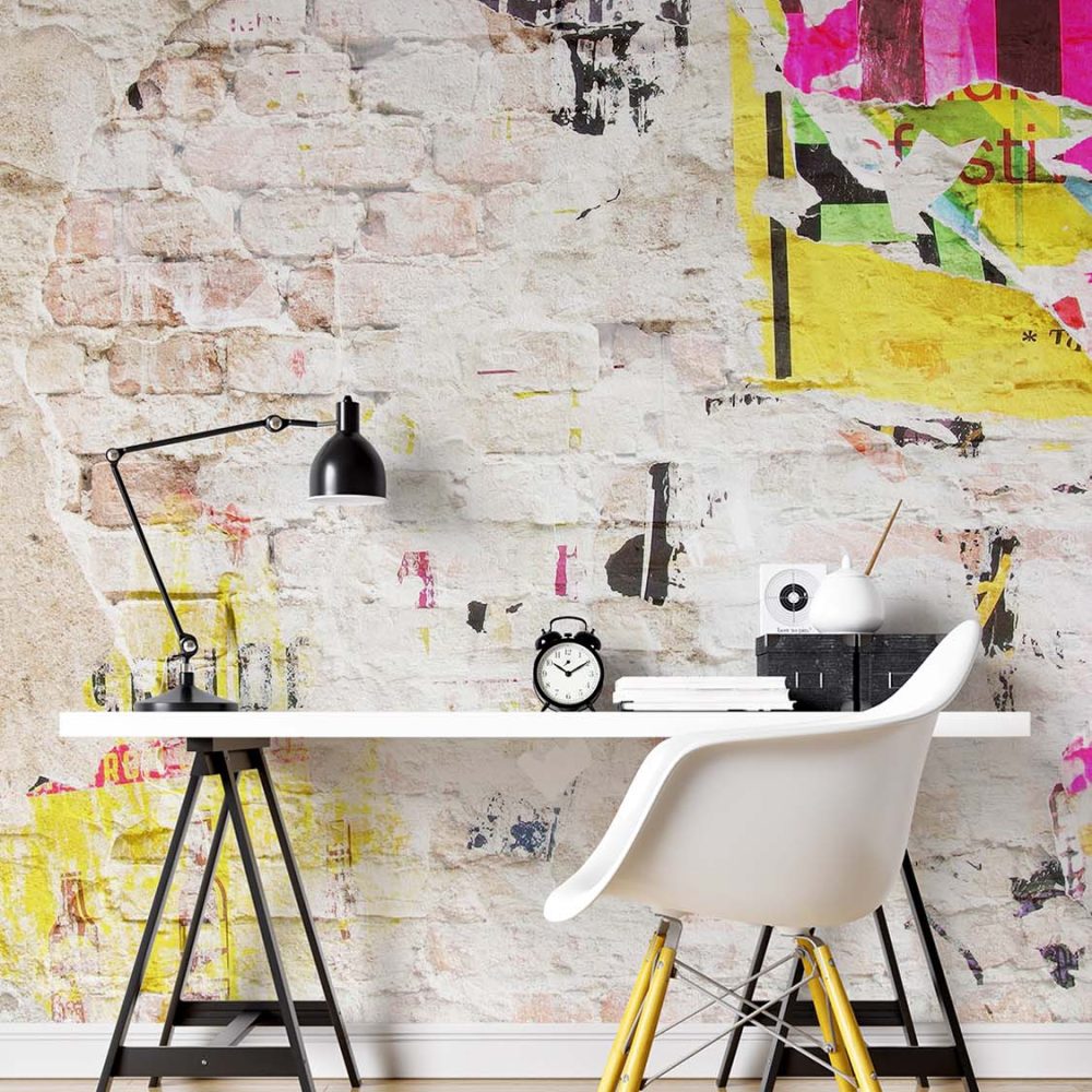 Alternative view of Levendige Graffiti Behang Multicolor