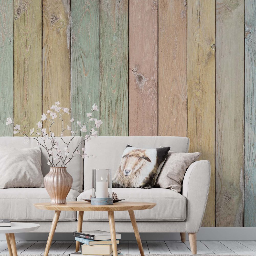 Alternative view of Kleurrijke Hout Behang