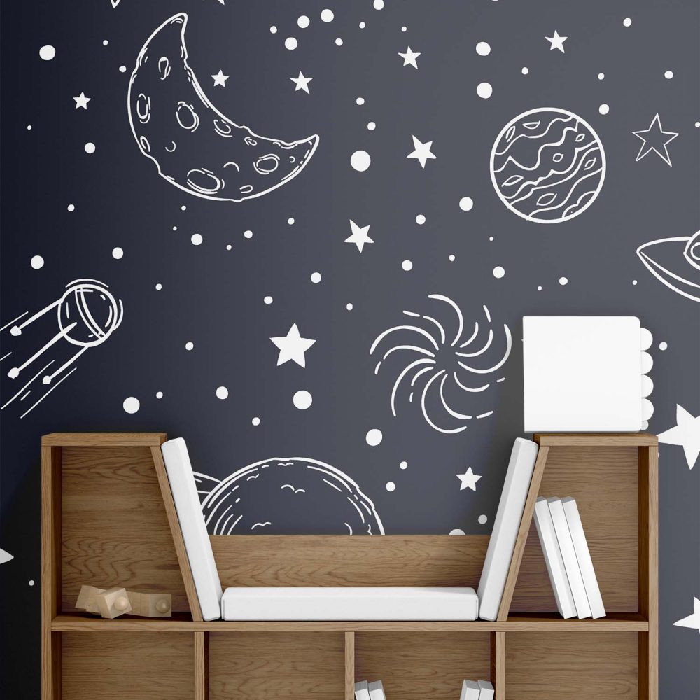 Alternative view of Kinderkamer Avontuur Ruimtebehang