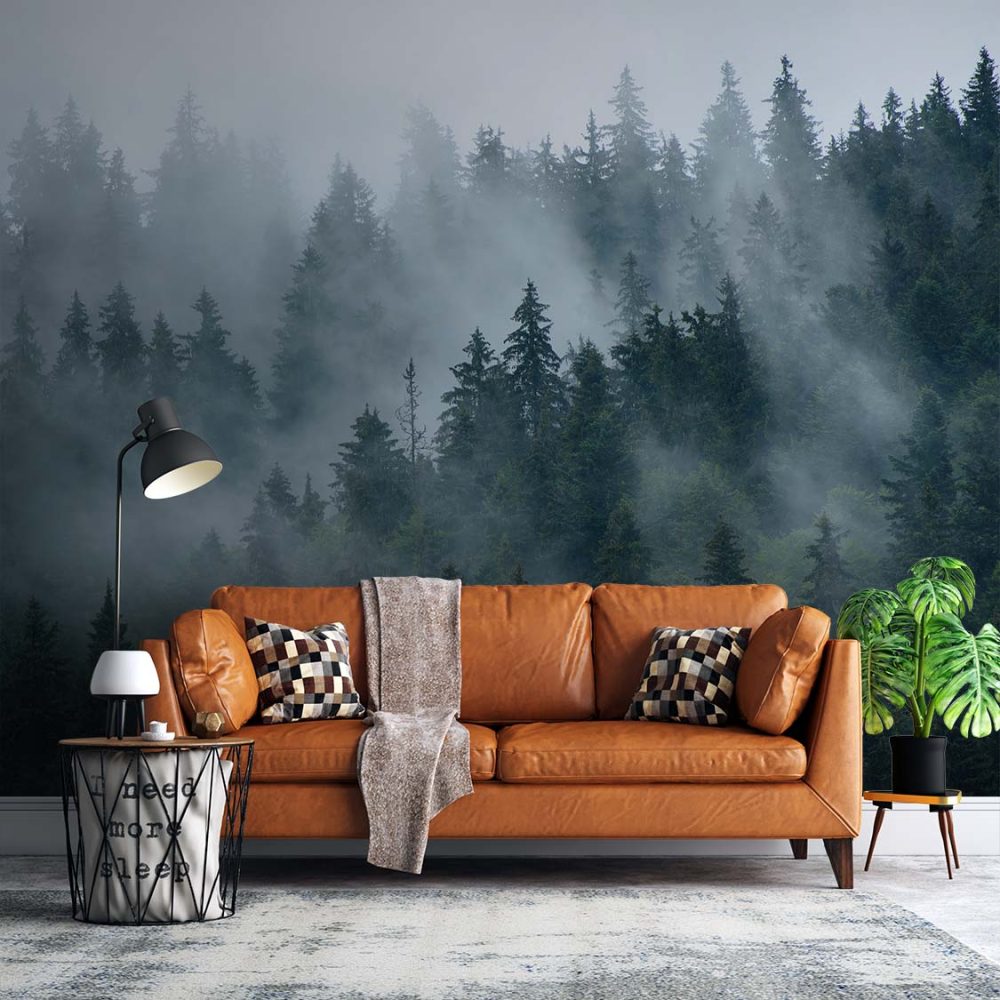Alternative view of Mysterieus Bos Natuur Behang
