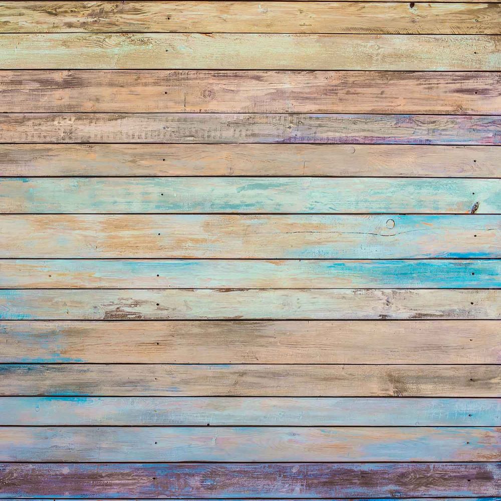 Hout Behang - Blauw-Groen-Paarse Tinten