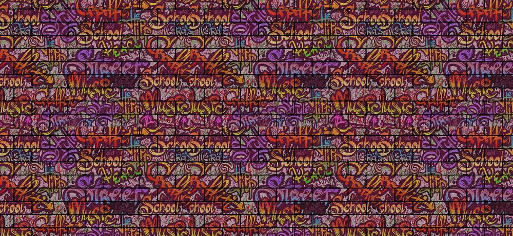 Levendig Graffiti Behang Kleurrijk