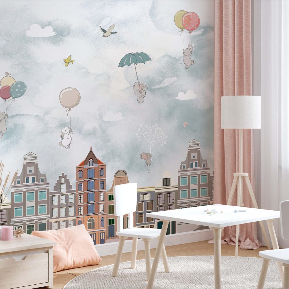 Alternative view of Avontuurlijk Wereldkaart Kinderkamer Behang