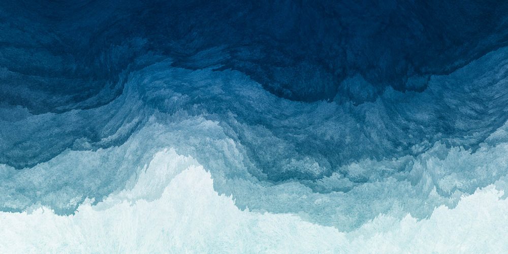 Oceaan Golfen Waterverf Behang