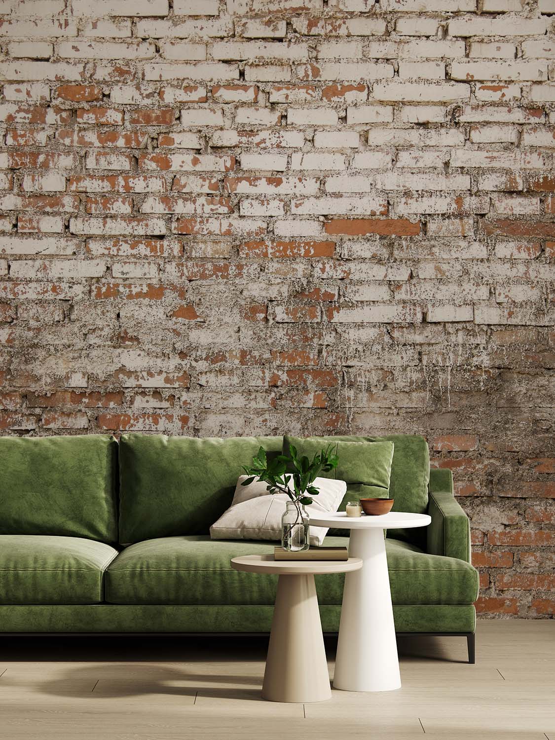 Industrieel Behang Rode Baksteen Wit - Afbeelding 4