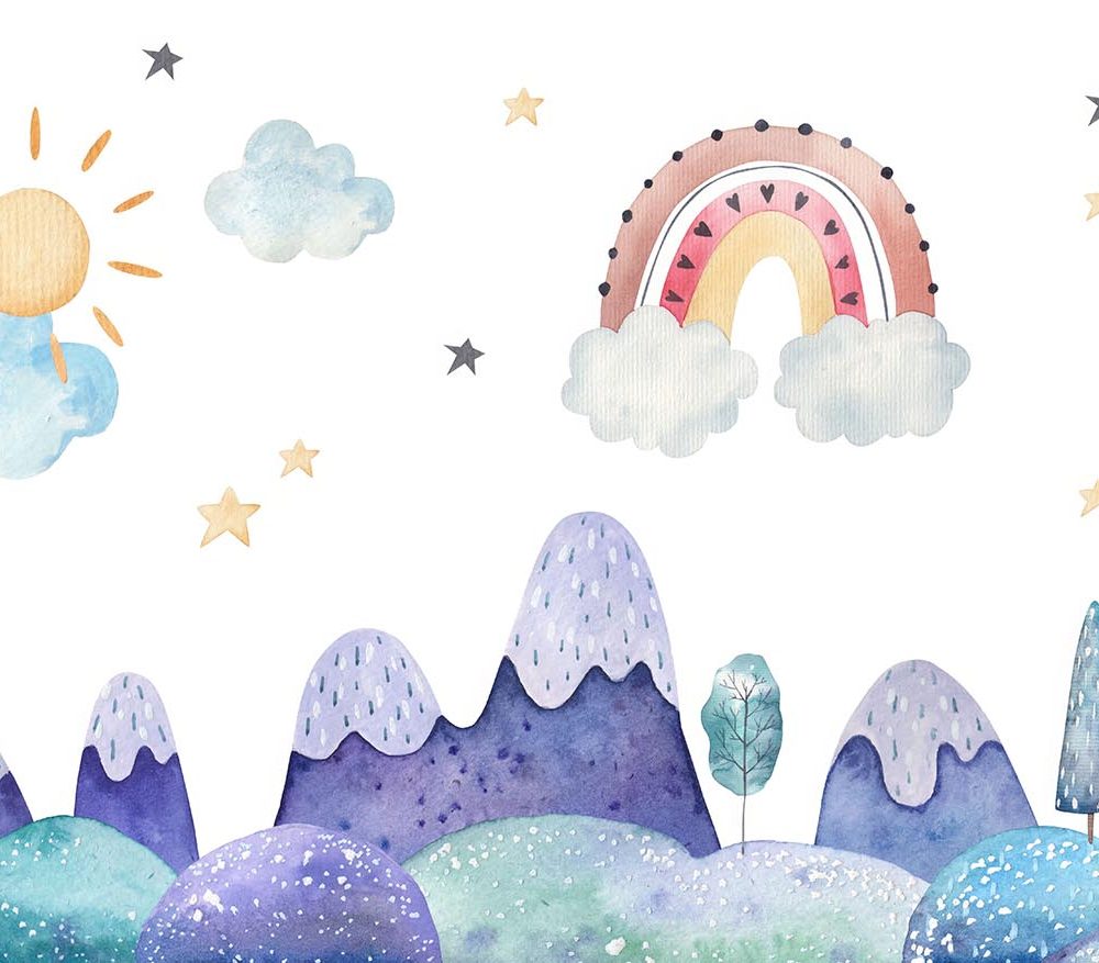 Landschap Regenboog Kinderbehang