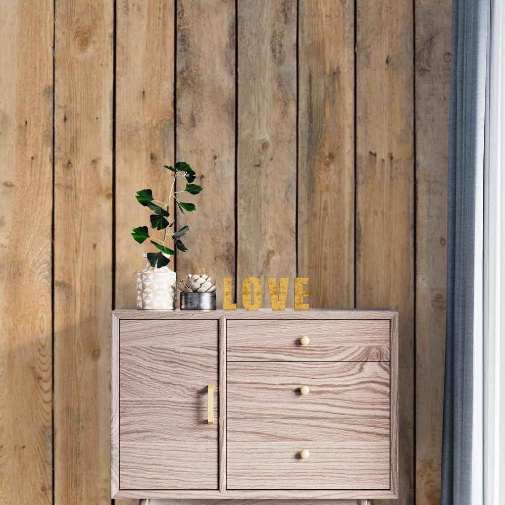 Alternative view of Bruin hout behang