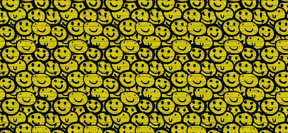 Graffiti Behang Gele Smileys