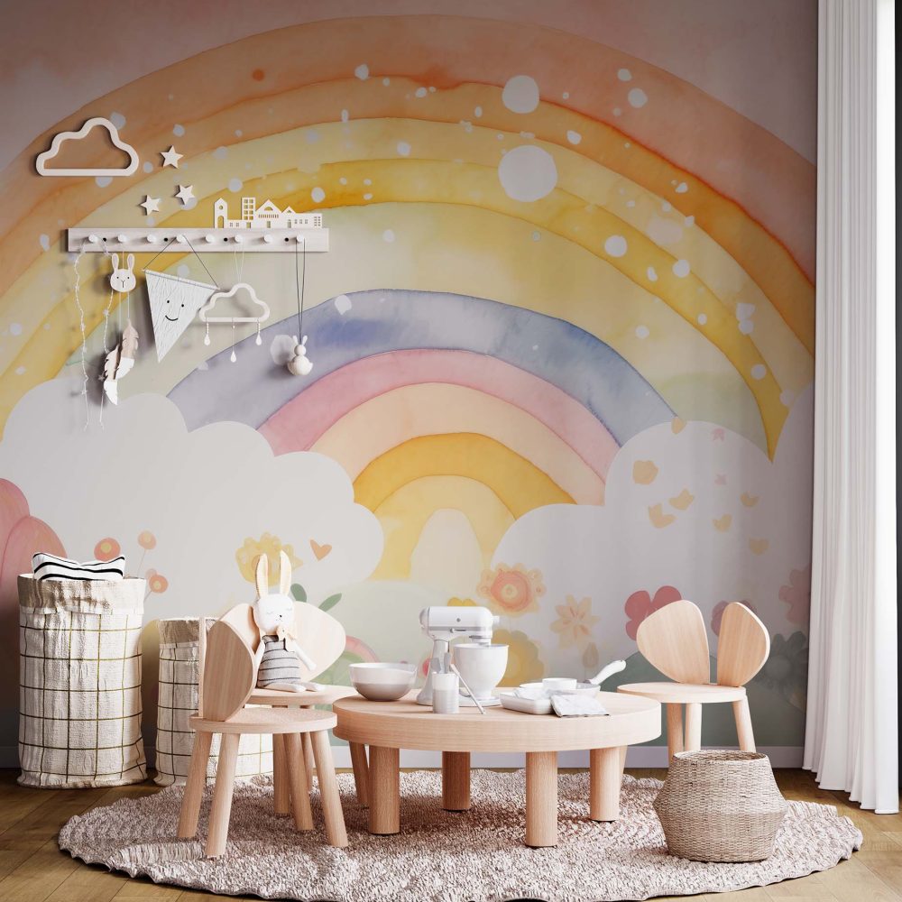 Alternative view of Betoverend Regenboog Kinderbehang