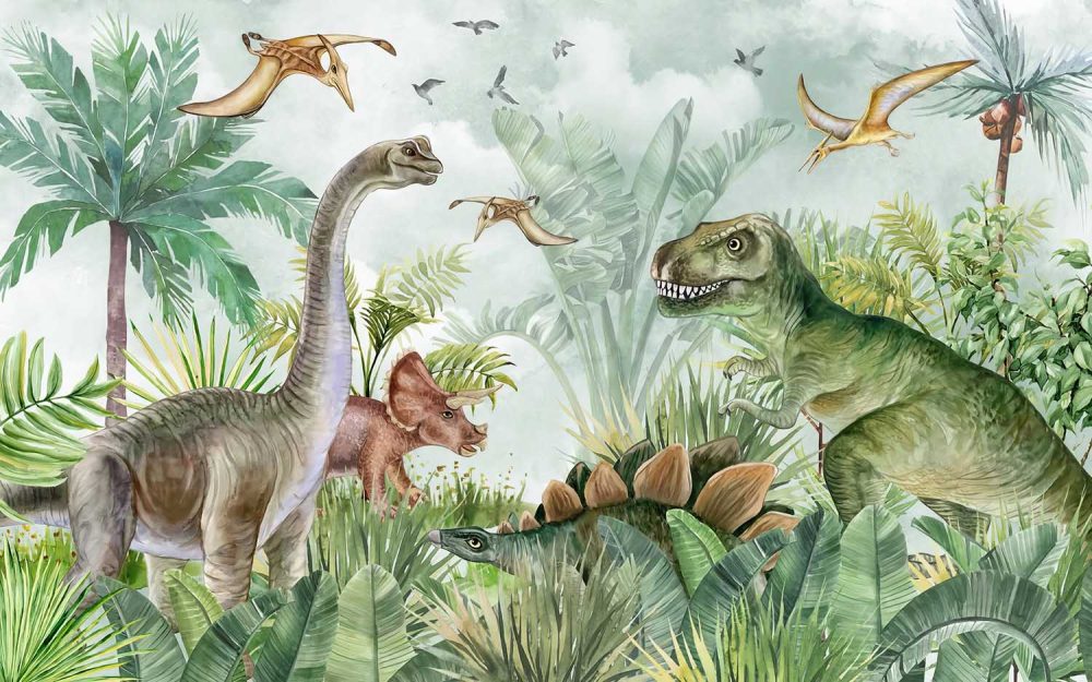 Vrolijke Dino Kinderkamer Behang