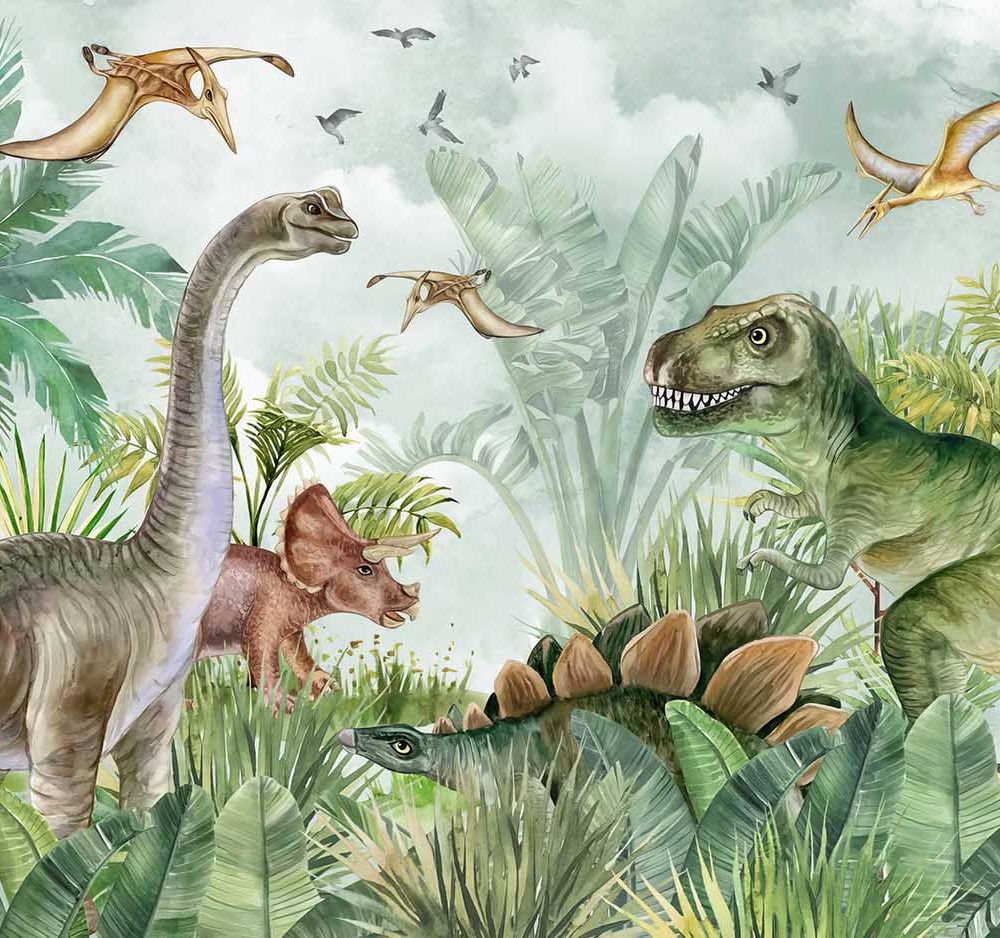 Vrolijke Dino Kinderkamer Behang