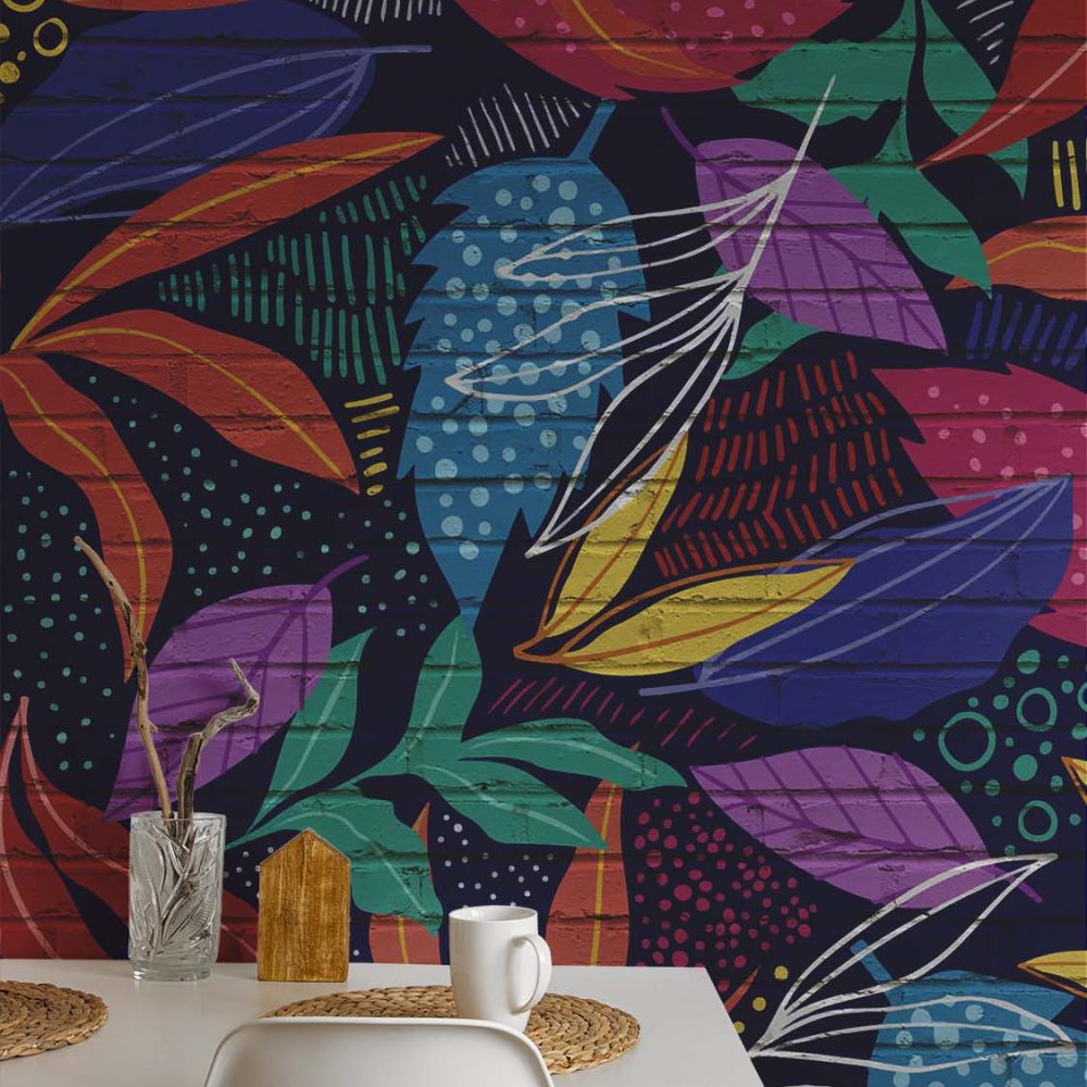 Alternative view of Graffiti Behang Levendige Bloemen