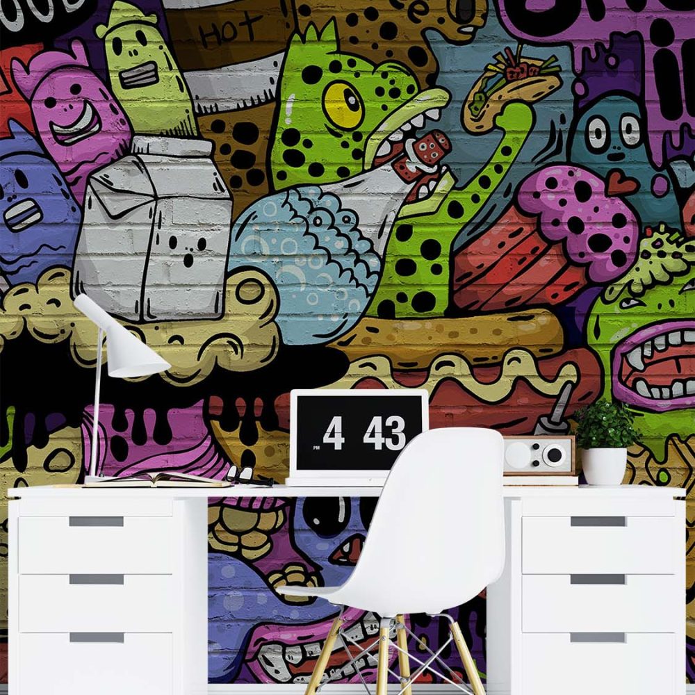 Alternative view of Graffiti Behang Levendige Stadssfeer