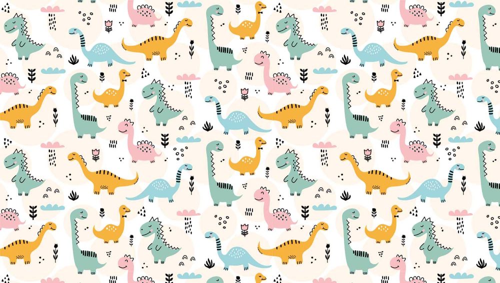 Vrolijk Dino Kinderbehang