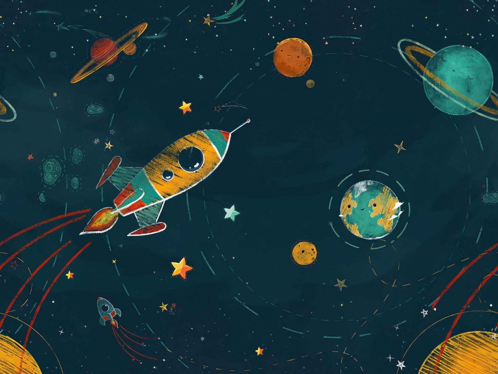Kinderkamer Ruimte Avontuur Behang