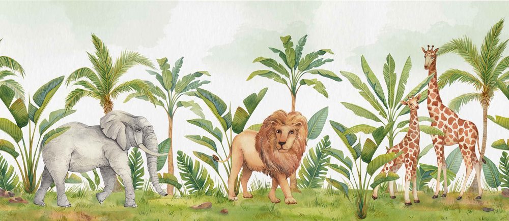 Jungle Dieren Kinderkamer Behang