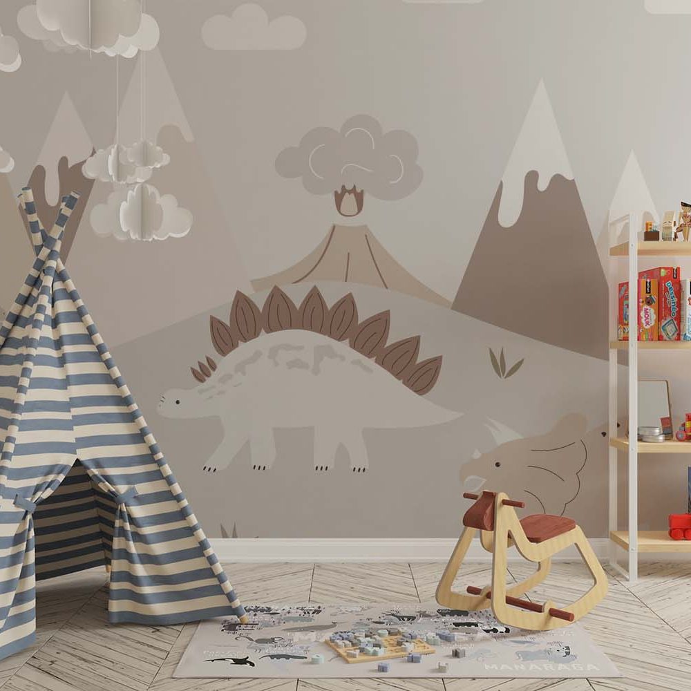 Alternative view of Dromen Tussen Dinosaurussen Behang