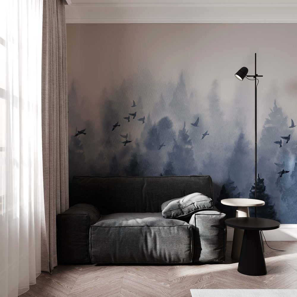 Alternative view of Waterverf Natuurbeleving Behang