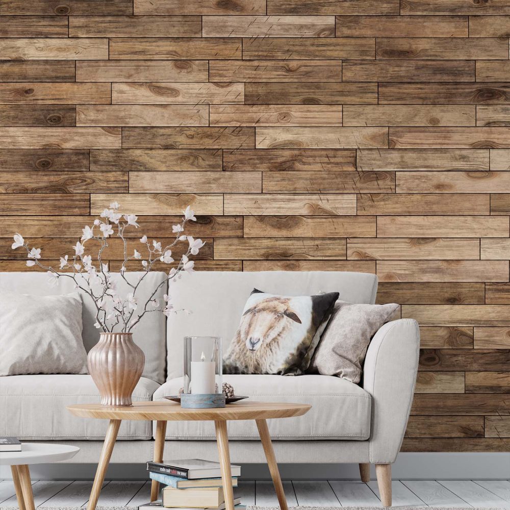Alternative view of Natuurlijk hout behang - Warm
