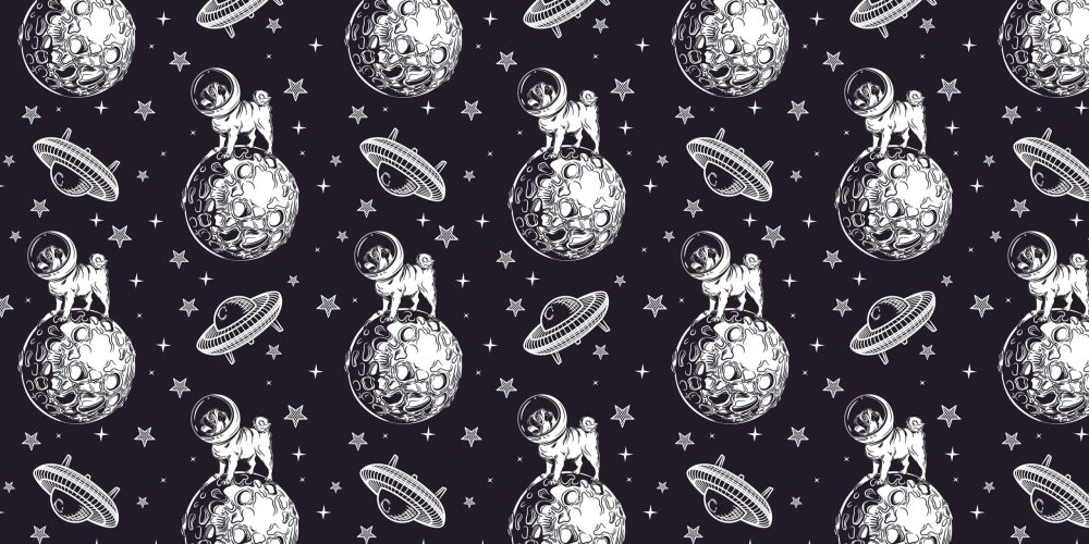 Kosmische Honden Kinderbehang