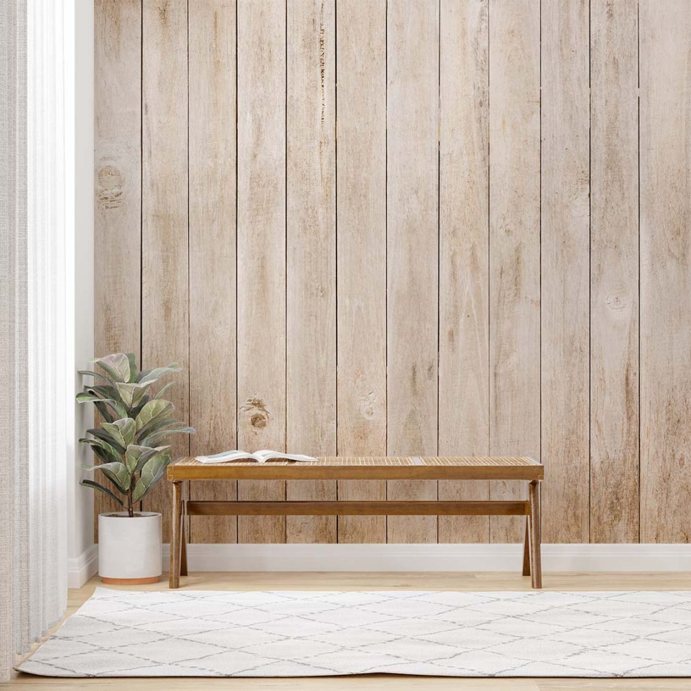 Alternative view of Beige Schutting Hout Behang