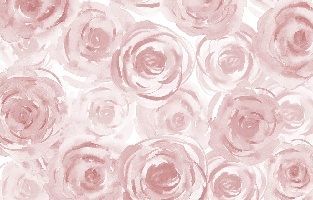 Waterverf Rozen Kinderkamer Behang