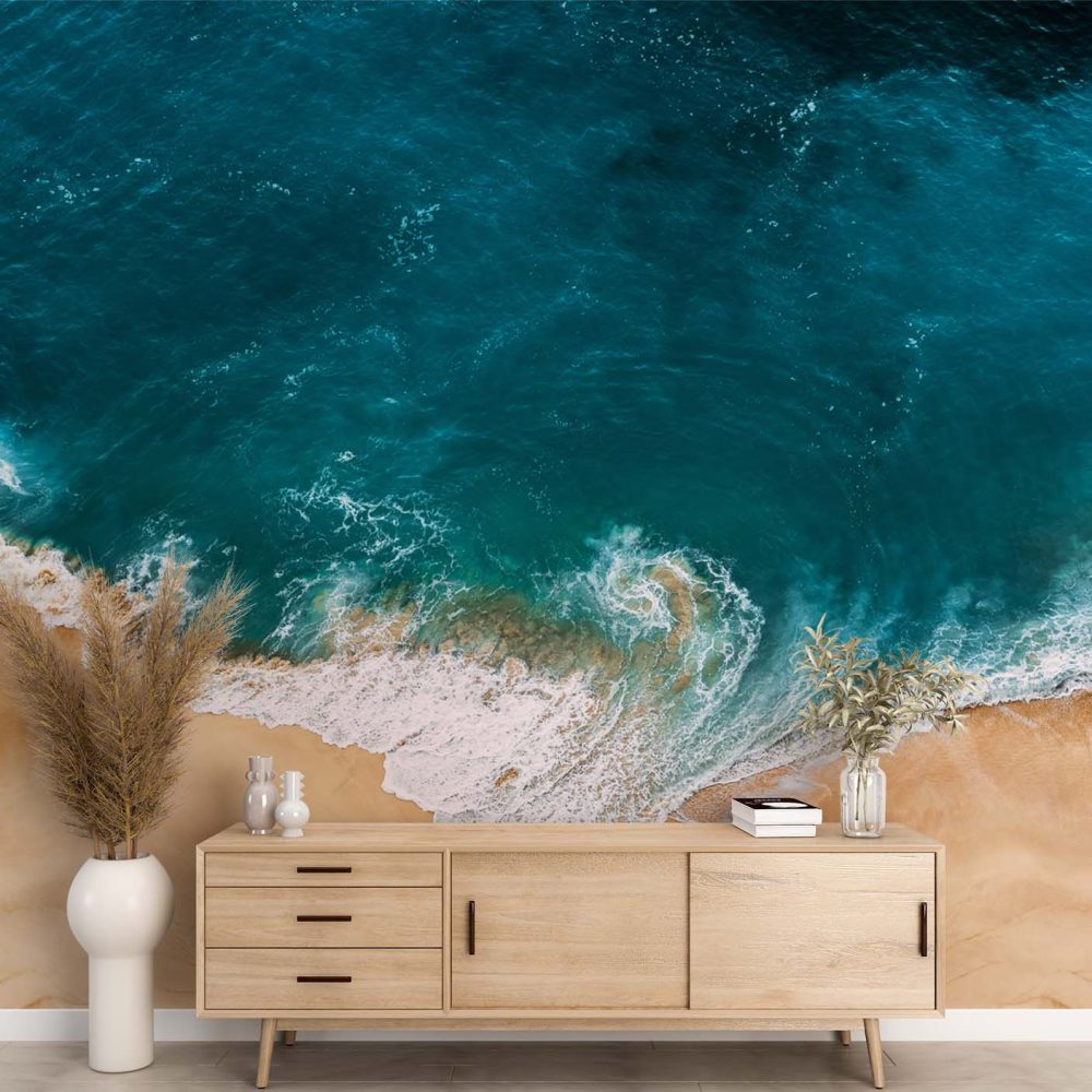 Alternative view of Blauw Strandparadijs Natuur Behang