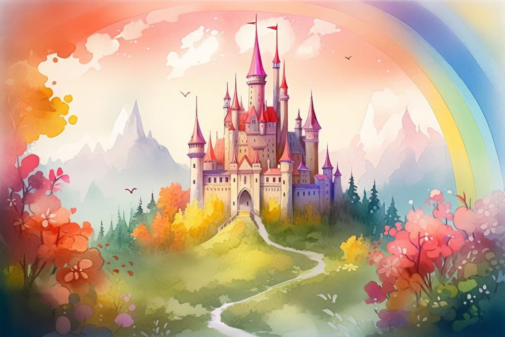 Princess Kasteel Bloemen Behang