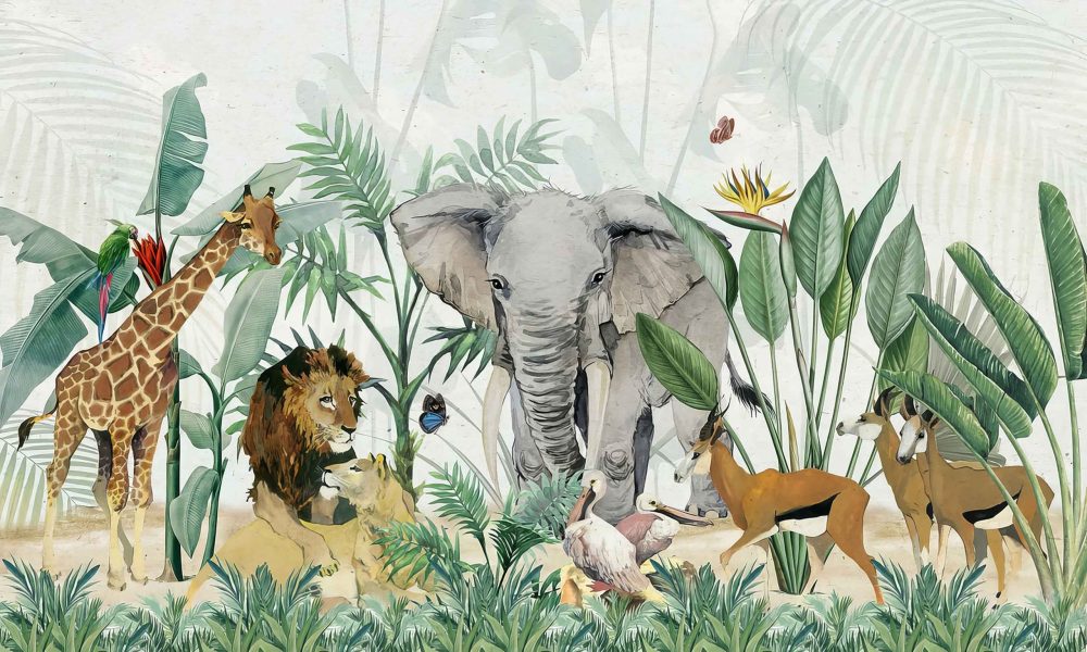 Avontuurlijke Safari Kinderkamer Behang