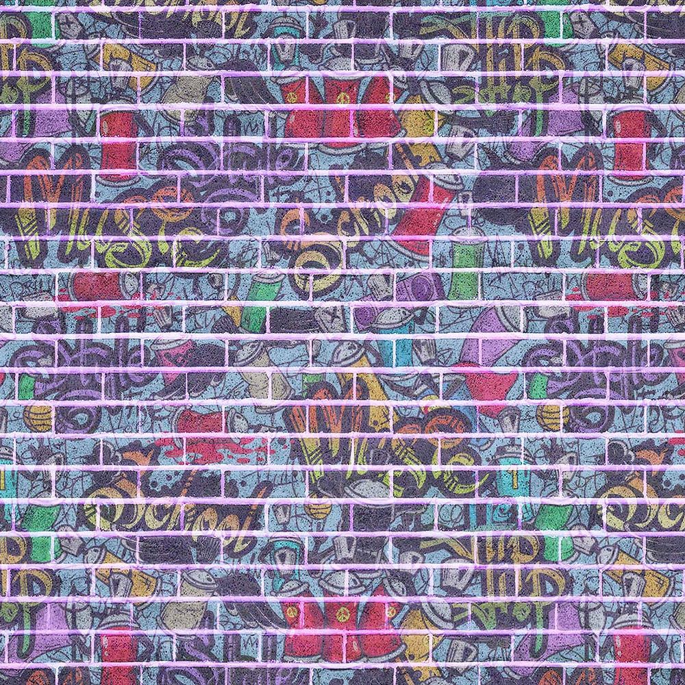 Expressief Graffiti Behang Multicolor