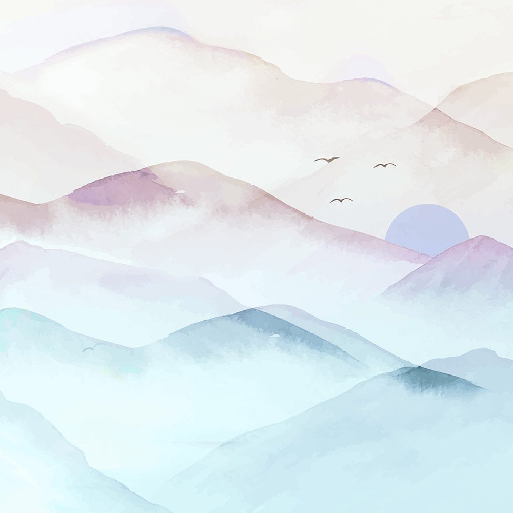 Mystieke Waterverf Landschap Behang