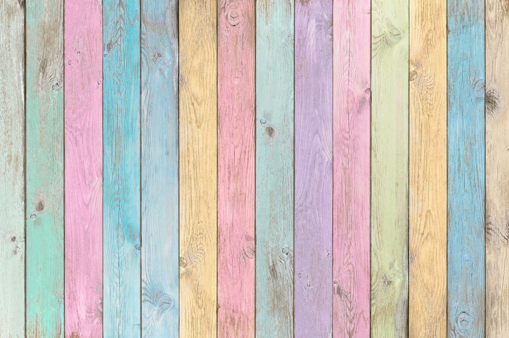 Levendig gekleurd hout behang