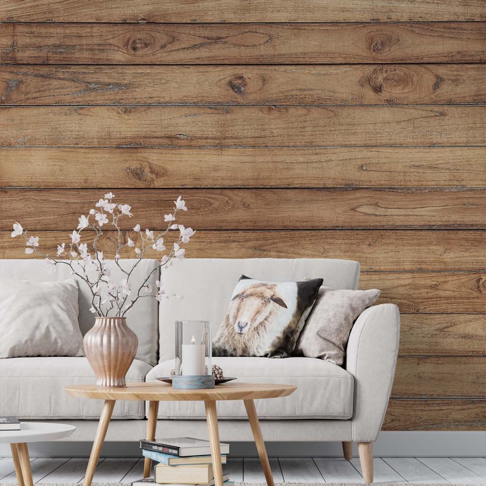 Alternative view of Houten Schutting Behang