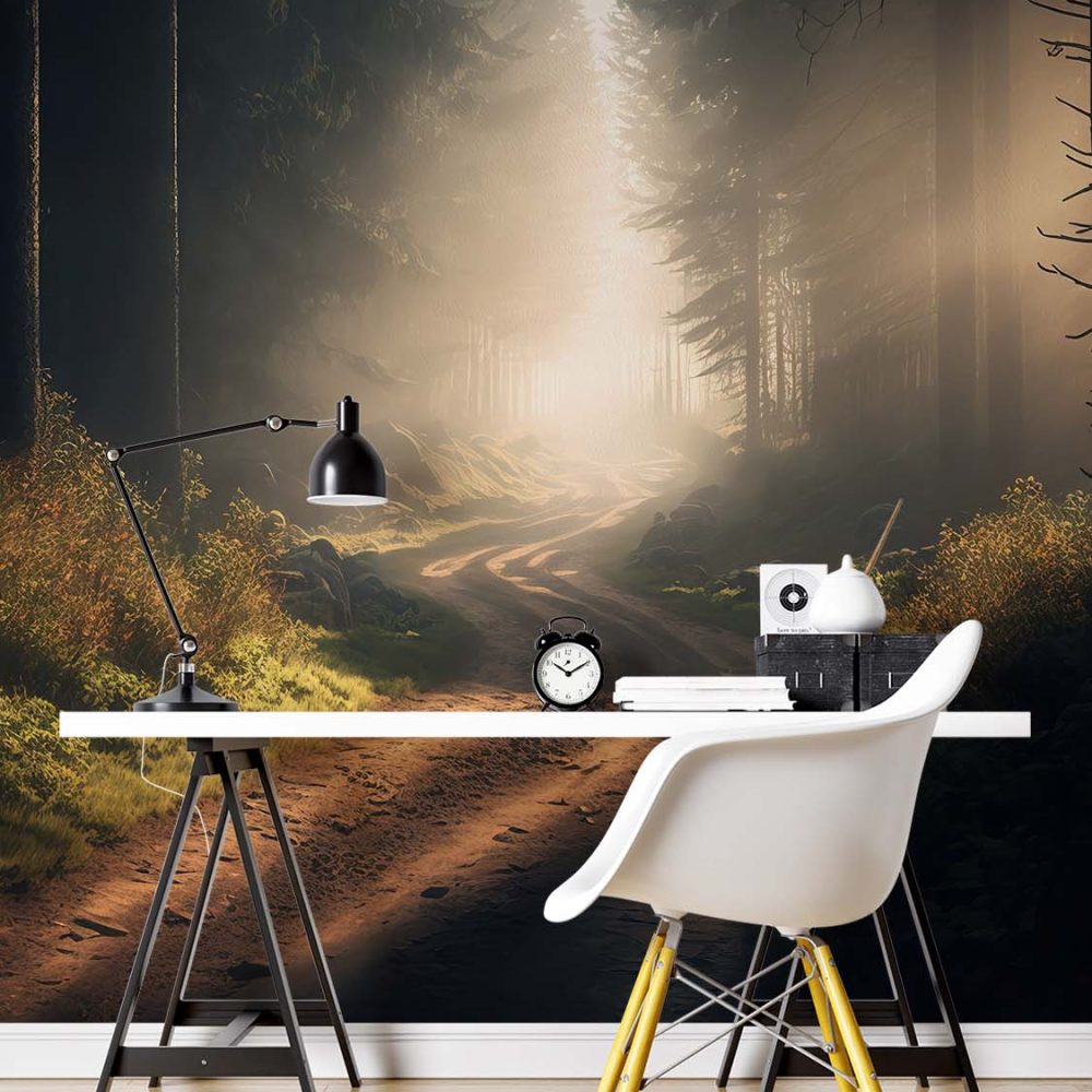 Alternative view of Gouden Ochtendzon Natuur Behang