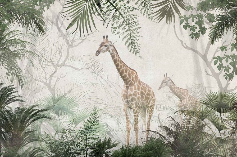 Giraffen Jungle Kinderkamer Behang