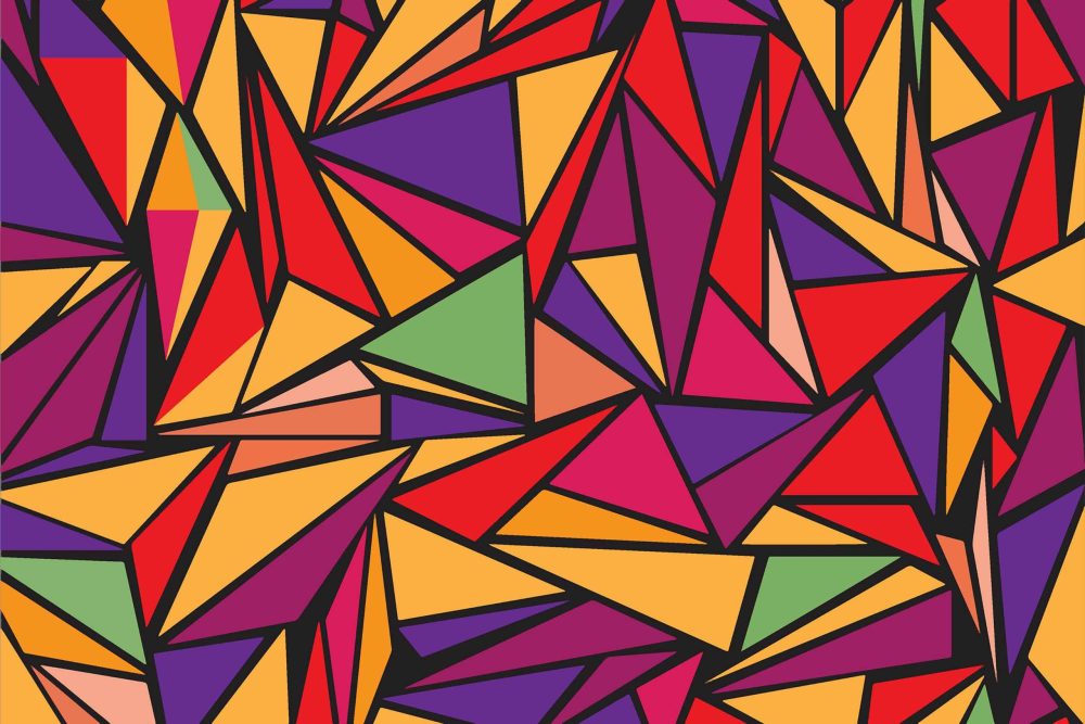 Graffiti Behang Levendige Driehoeken