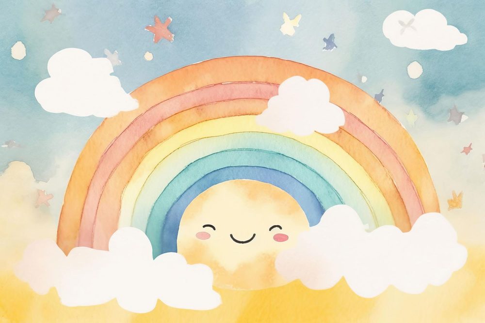 Betoverend Regenboog Kinderkamer Behang