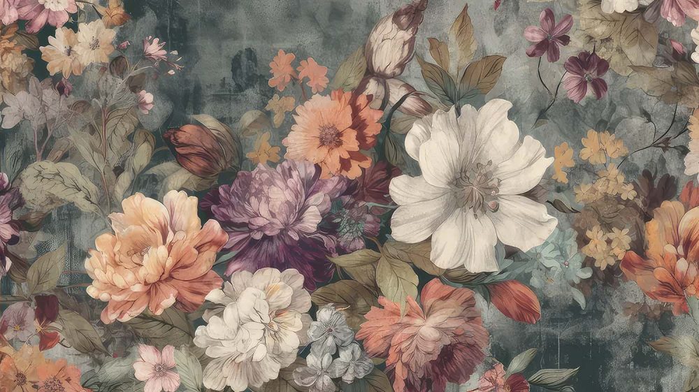 Dromerig bloemenbehang