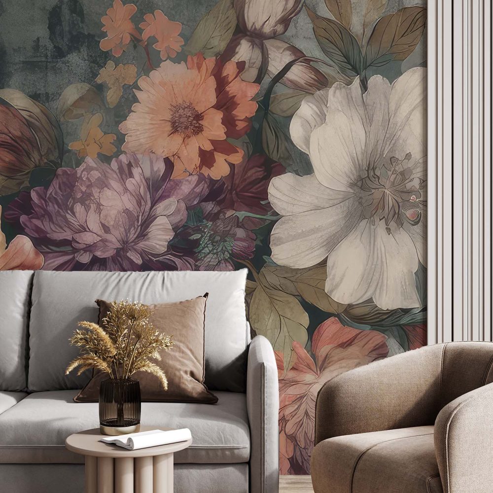 Alternative view of Dromerig bloemenbehang