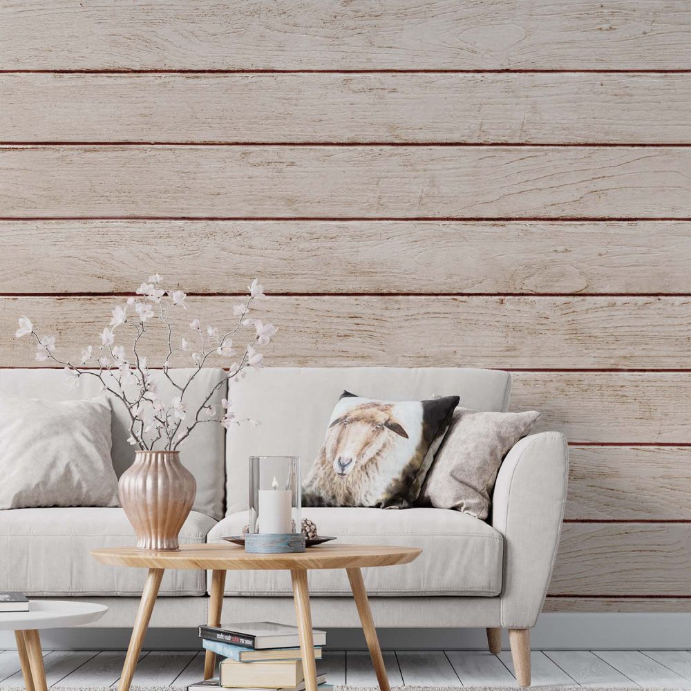 Alternative view of Beige Rustiek Hout Behang