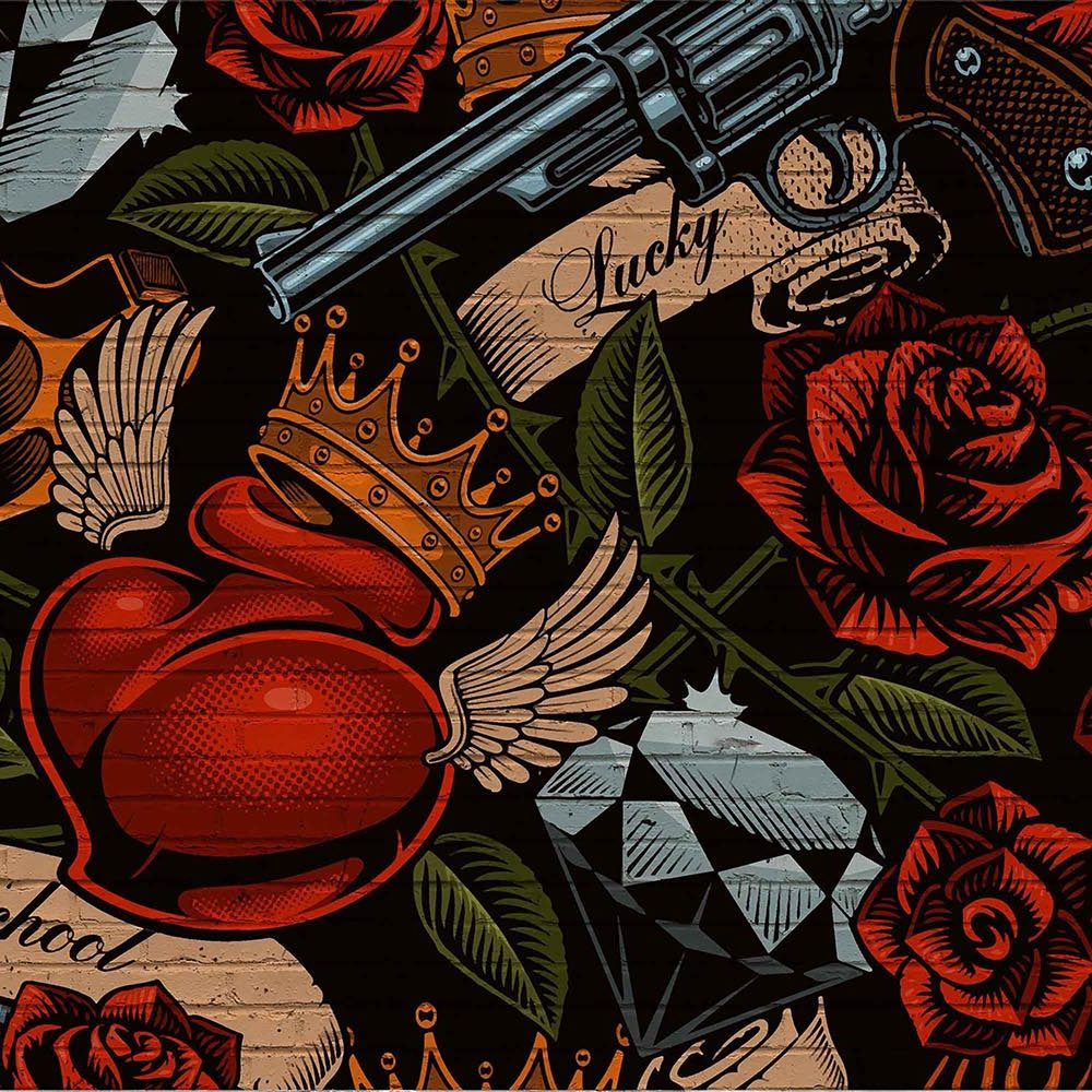 Edgy Graffiti Behang Levendig