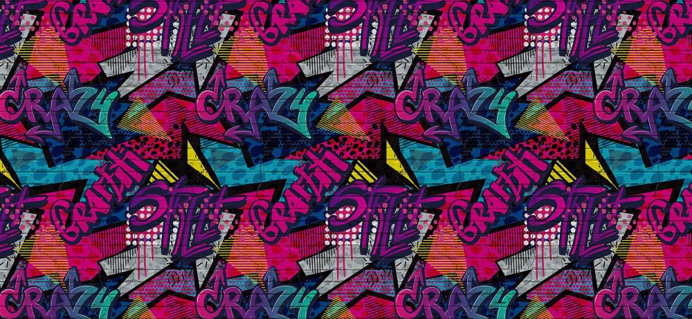 Roze Urban Graffiti Behang